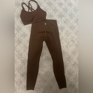 Lululemon High Rise Align Legging and Bra Set - Java